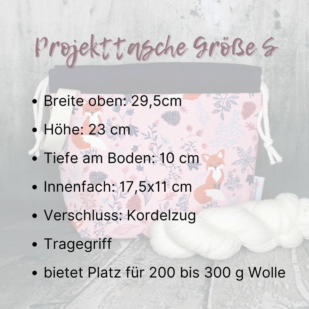 Projekttasche mit Kordelzug Größe S | Motiv Pfingstrosen