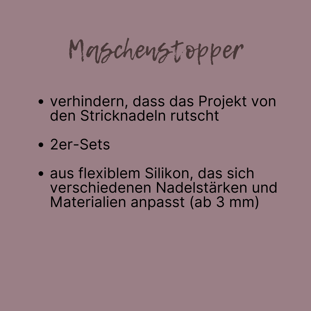 Zwei Maschenstopper aus Silikon | Motiv Fuchs braun