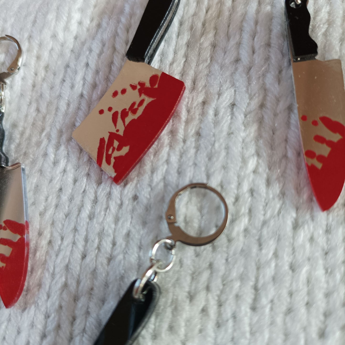 Set Maschenmarkierer und Fortschrittsmarkierer | Motiv Blutiges Messer und Beil Halloween