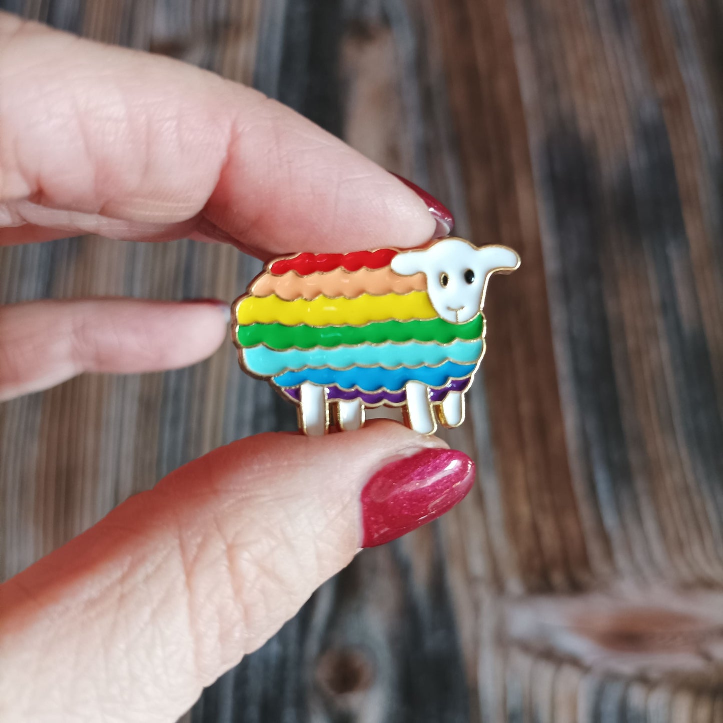 Emaille Pin | Motiv Regenbogenschaf