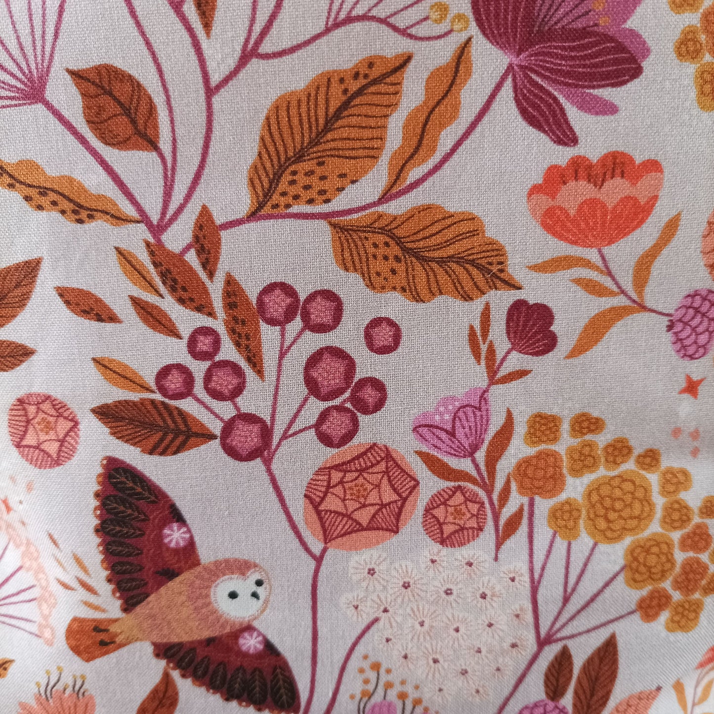 Projekttasche mit Kordelzug Größe S | Motiv Eulen rosa