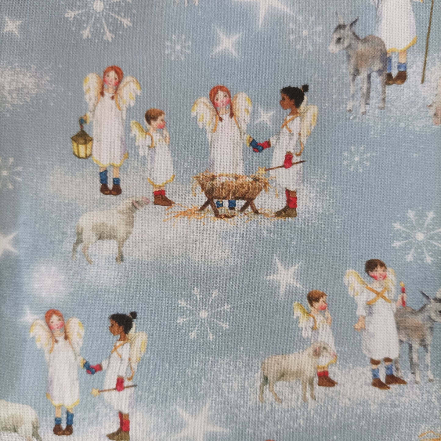 Projekttasche mit Kordelzug Größe S | Motiv Weihnachtsengel rot
