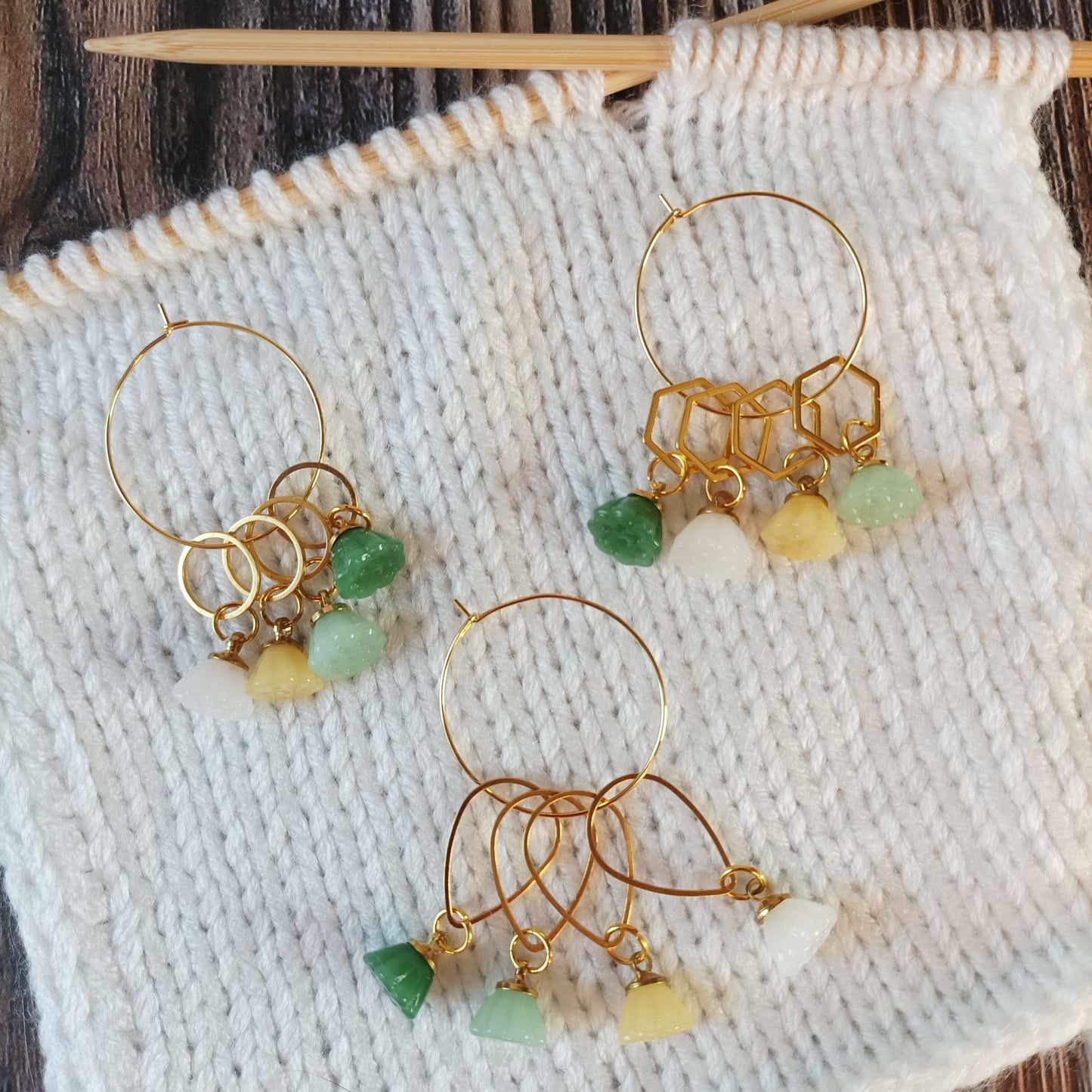 Vier Maschenmarkierer im Set | Motiv Lotus