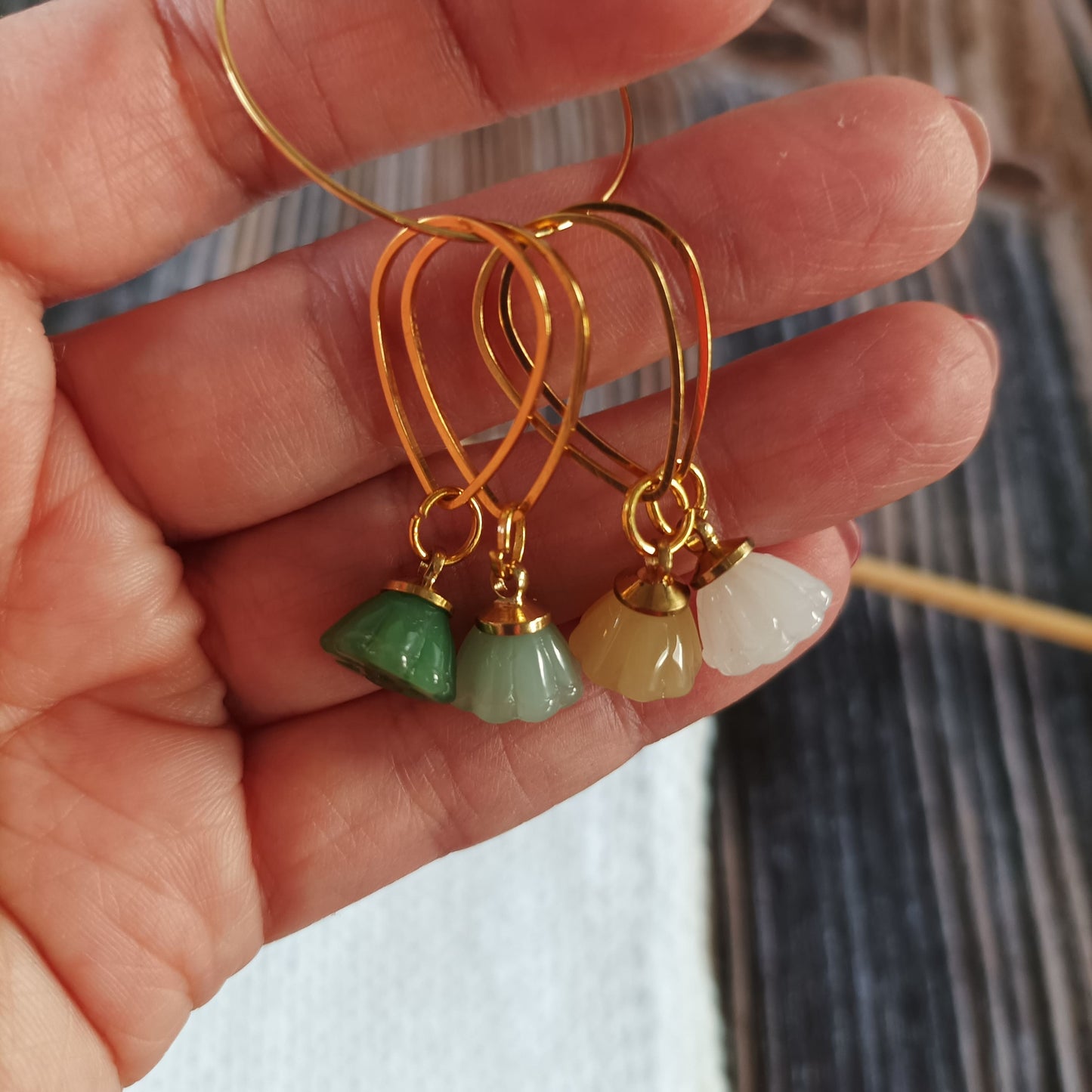 Vier Maschenmarkierer im Set | Motiv Lotus