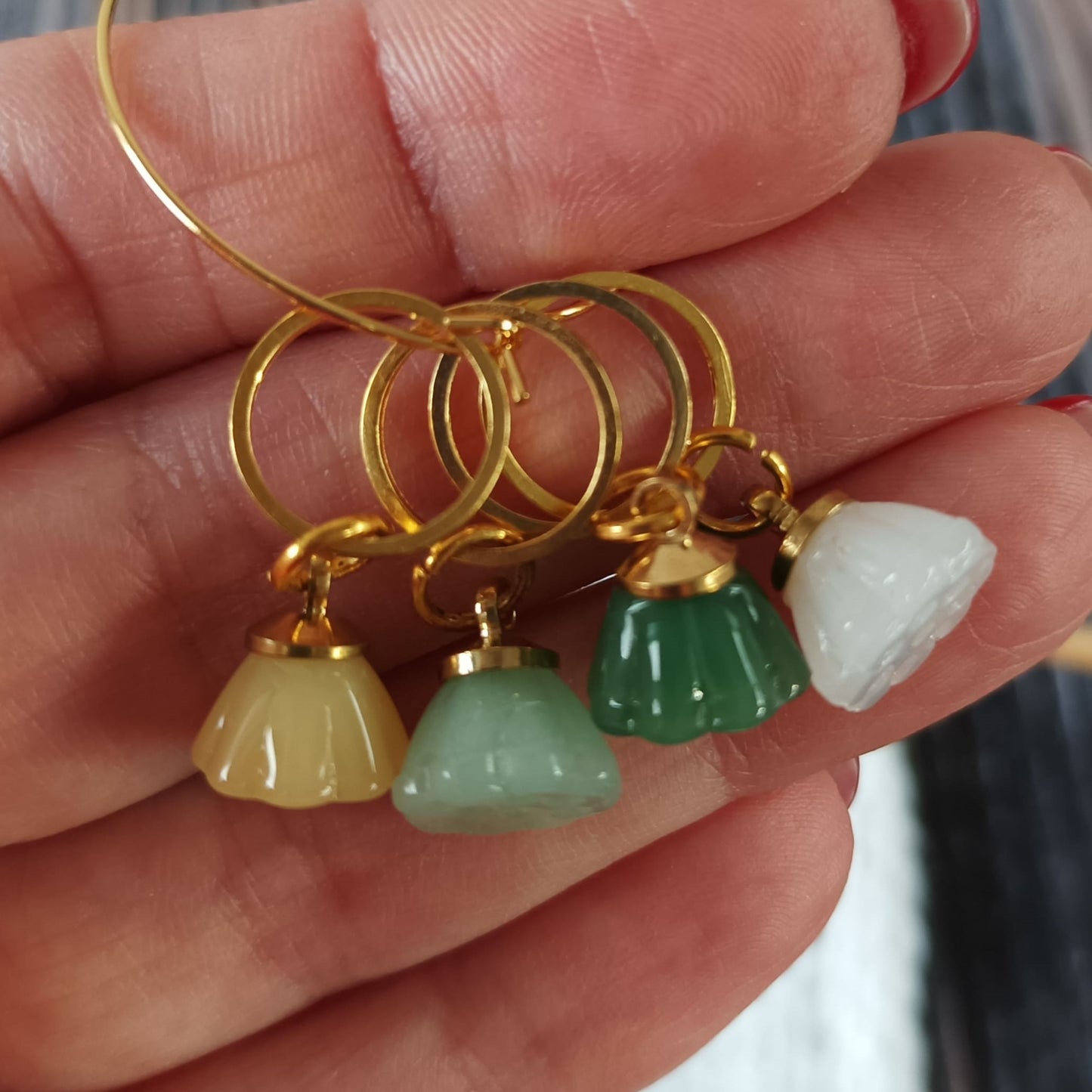 Vier Maschenmarkierer im Set | Motiv Lotus
