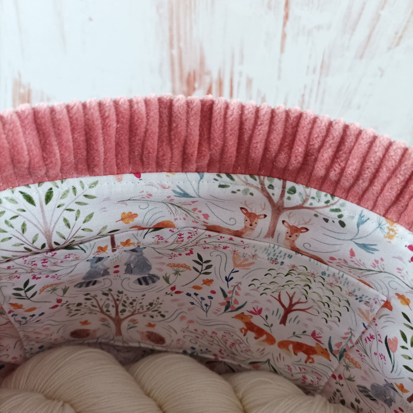 Projekttasche mit Kordelzug Größe S | Motiv Cord rosa | livin on the hedge