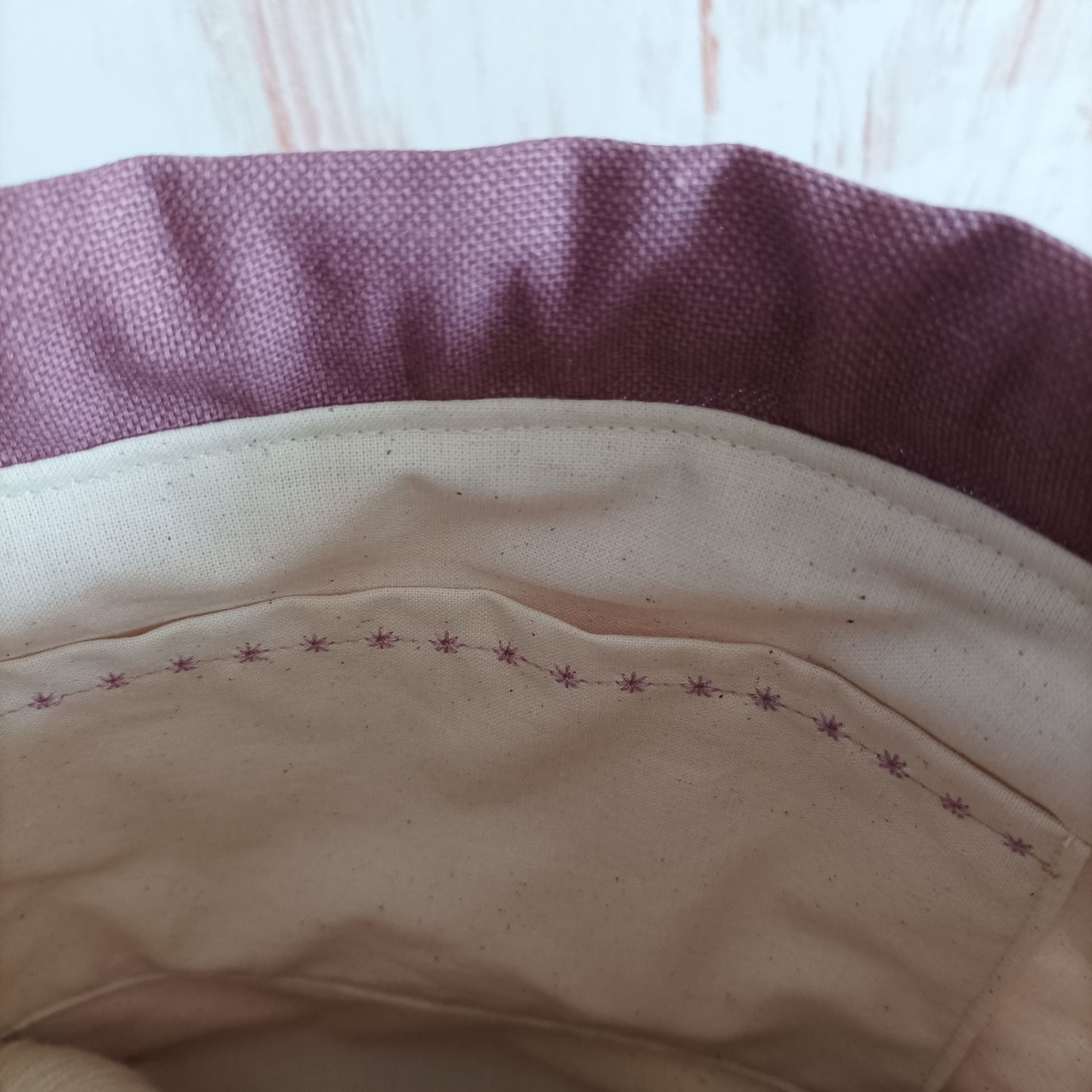 Projekttasche mit Kordelzug Größe S | Motiv Maschenliebe