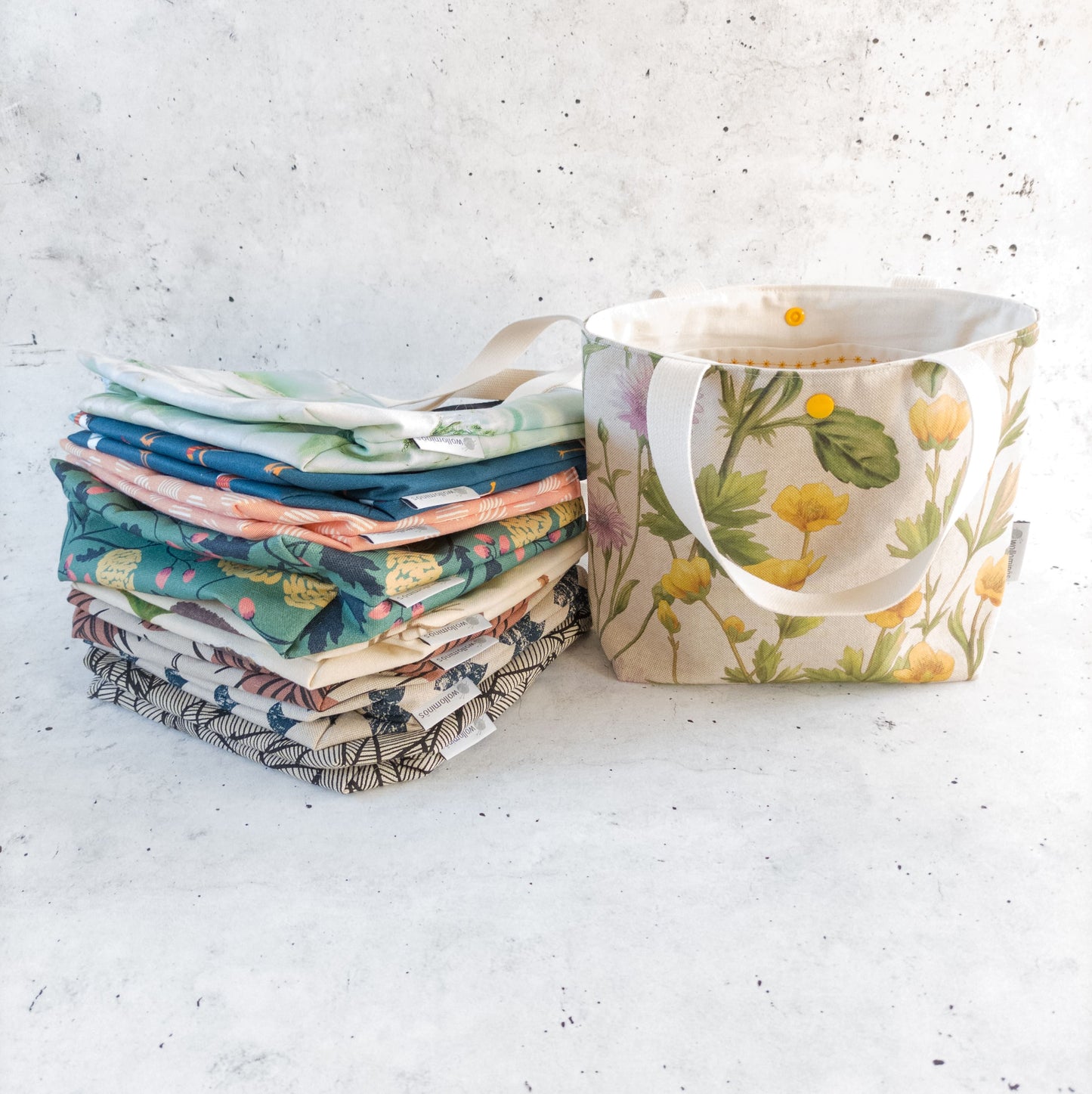 Projekttasche mit Druckknopf Größe S | Motiv Peach