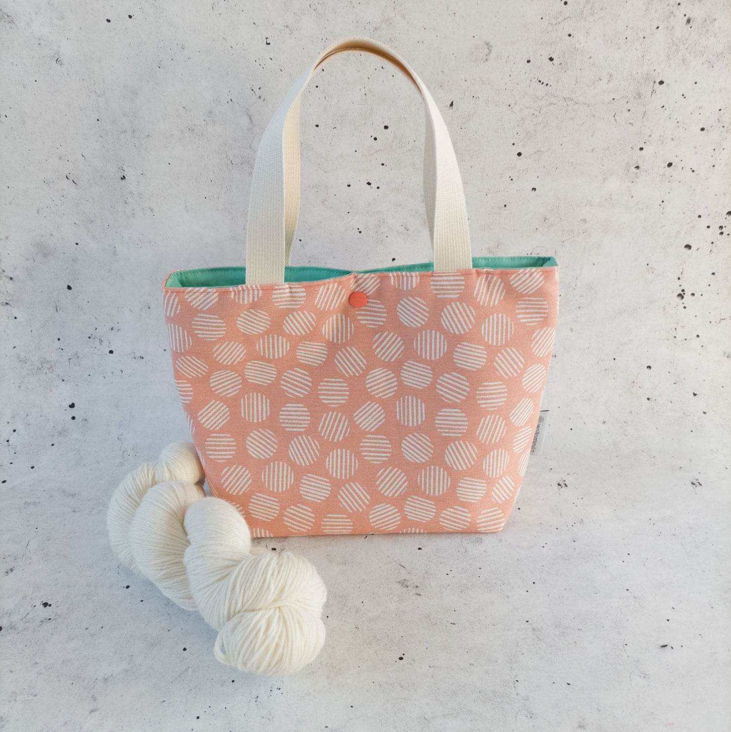 Projekttasche mit Druckknopf Größe S | Motiv Peach