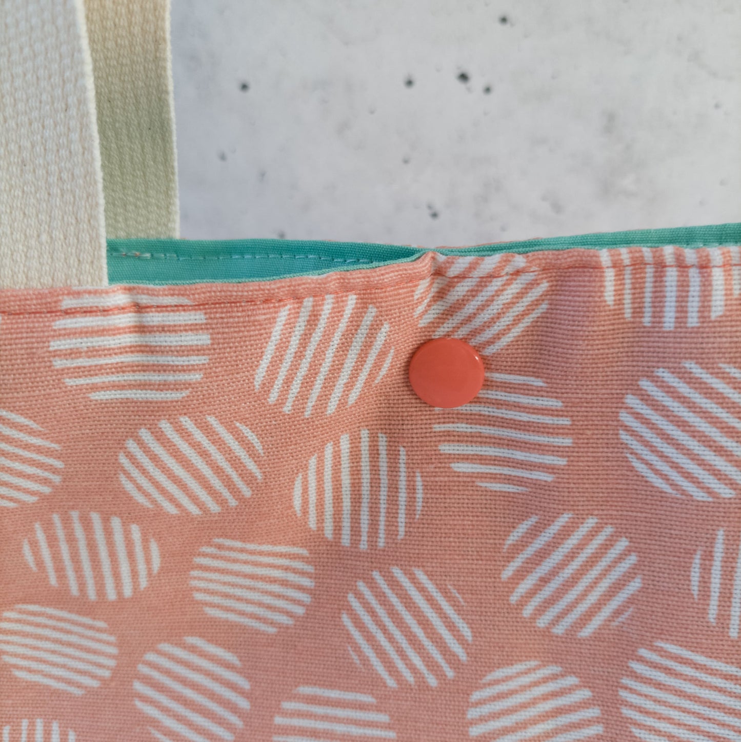 Projekttasche mit Druckknopf Größe S | Motiv Peach