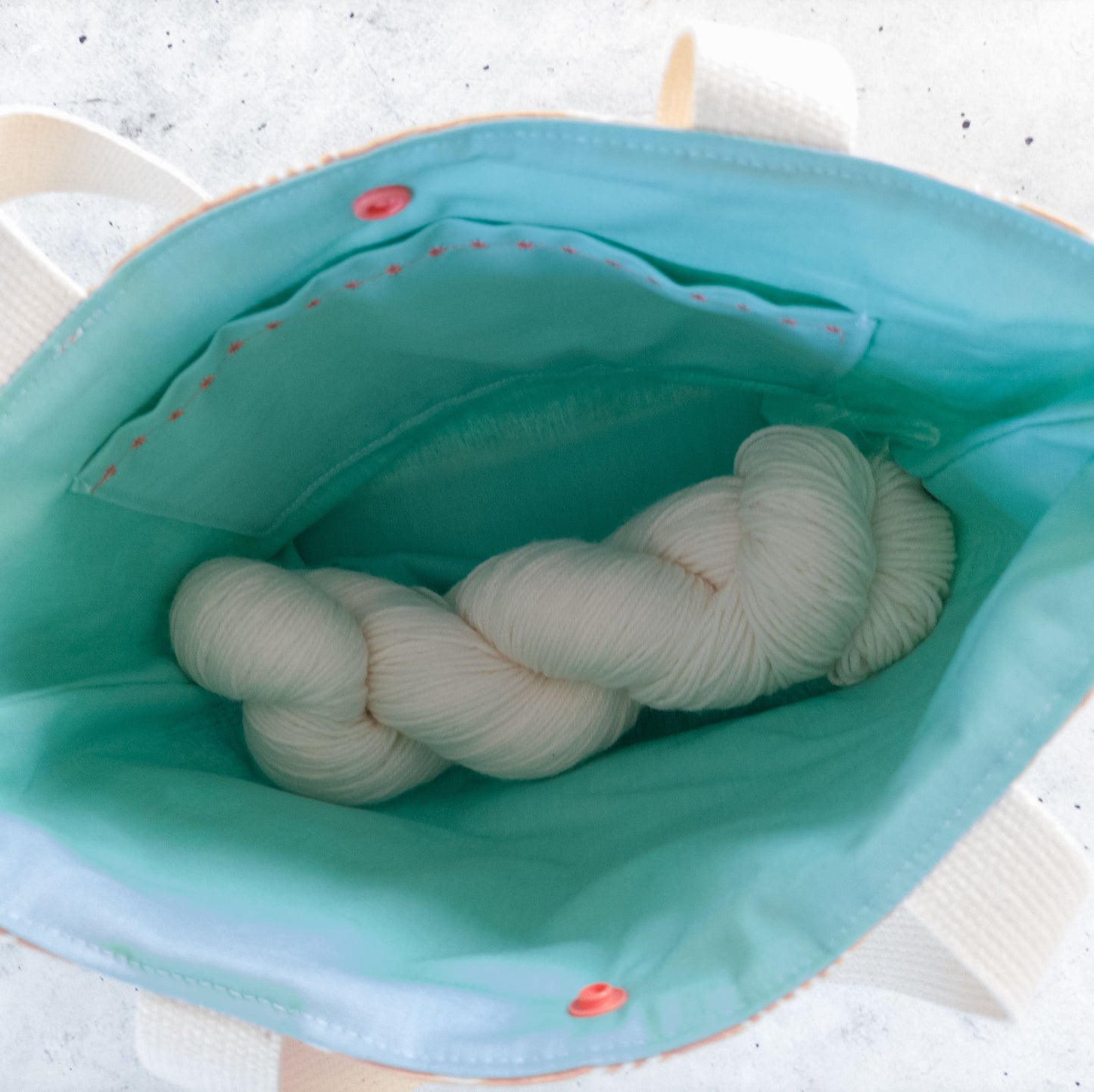 Projekttasche mit Druckknopf Größe S | Motiv Peach