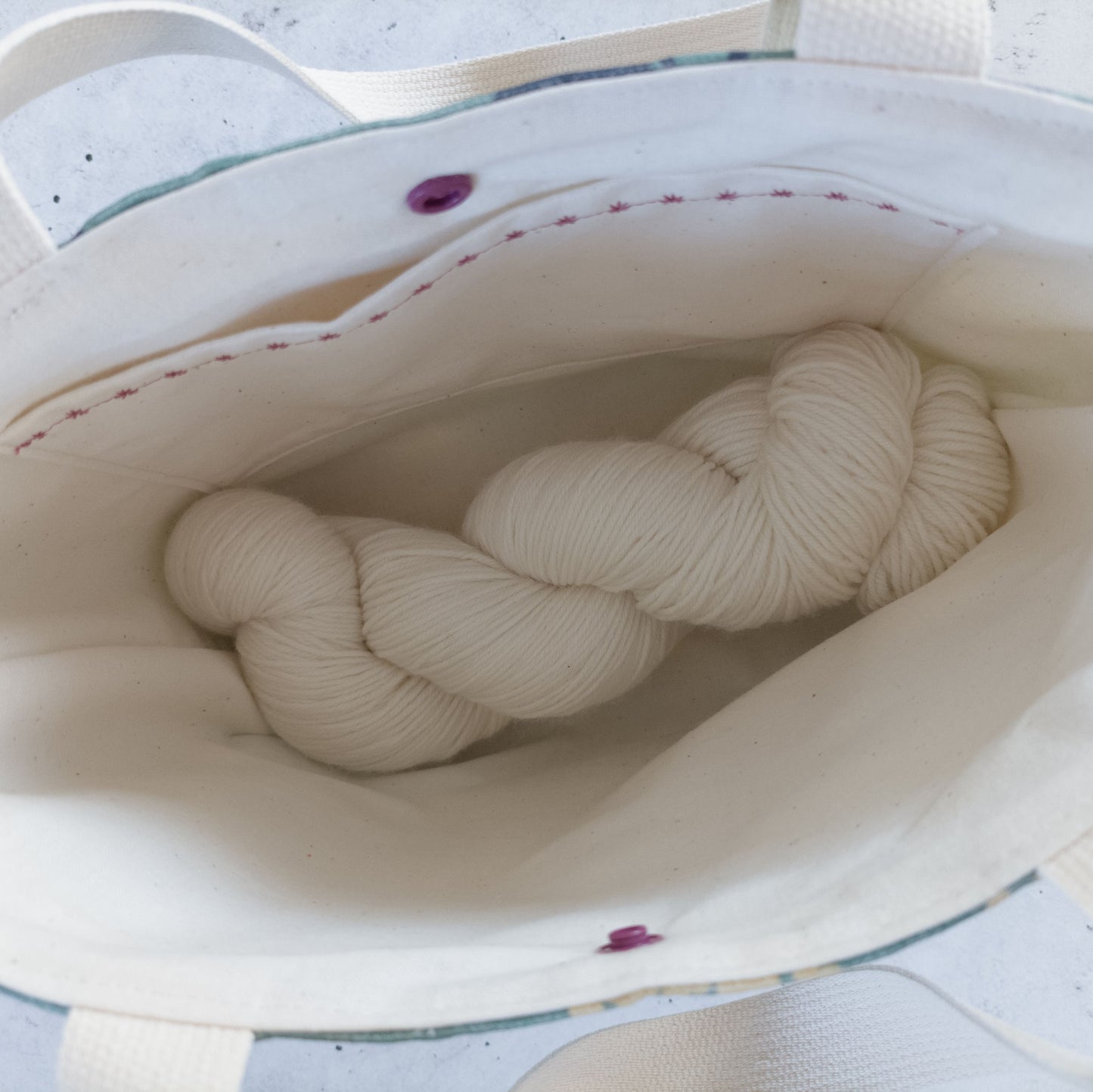 Projekttasche mit Druckknopf Größe S | Motiv Pfingstrosen