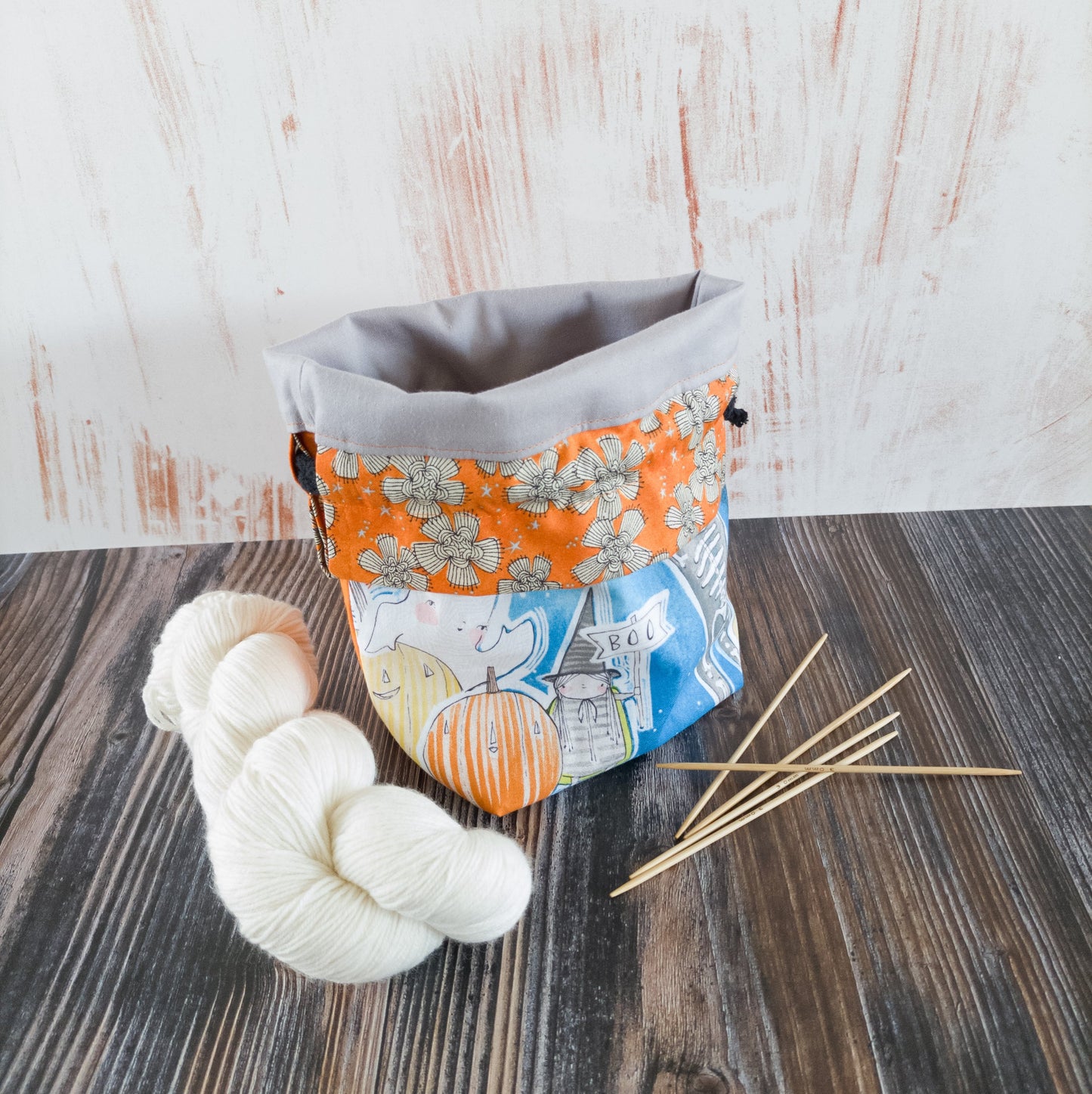 Projektbeutel | Stricktasche für unterwegs | Motiv Trick or Treat Halloween