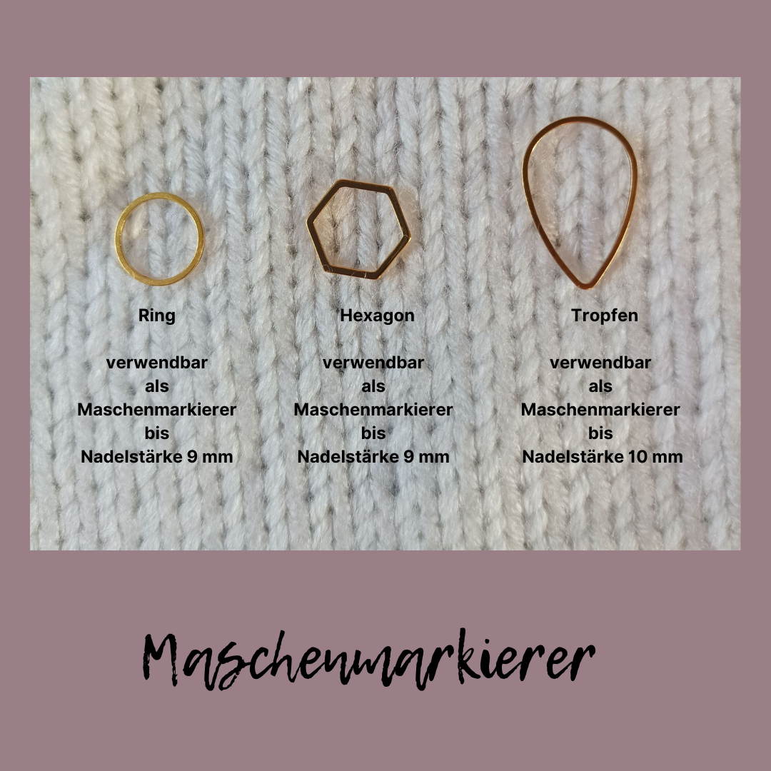 Vier Maschenmarkierer im Set | Motiv Lotus