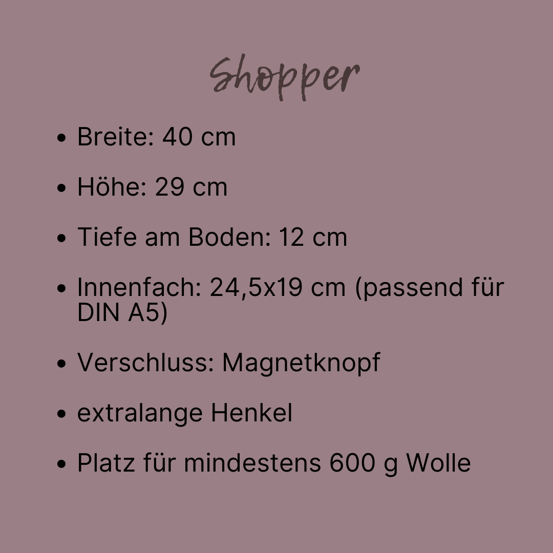 Shopper | Mauve mit Blumen