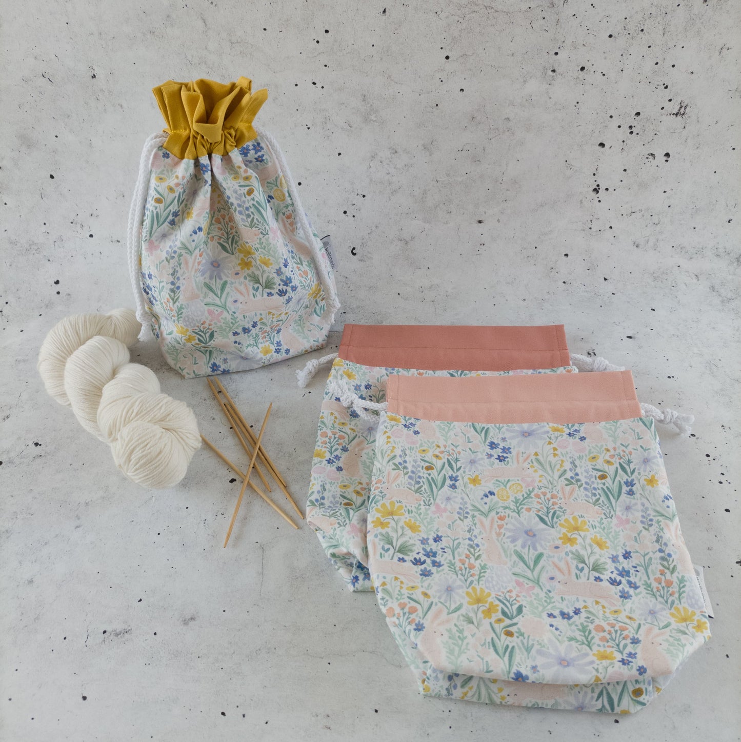 Projektbeutel | Stricktasche für unterwegs | Motiv Osterwiese