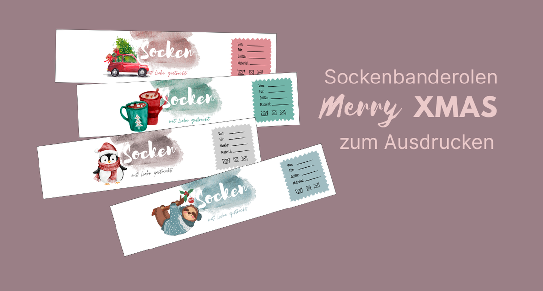 Freebie: Sockenbanderolen Weihnachten