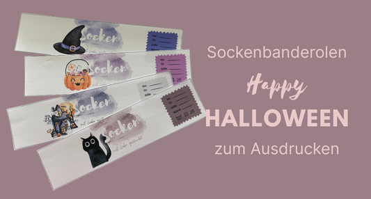 Freebie: Sockenbanderolen Halloween