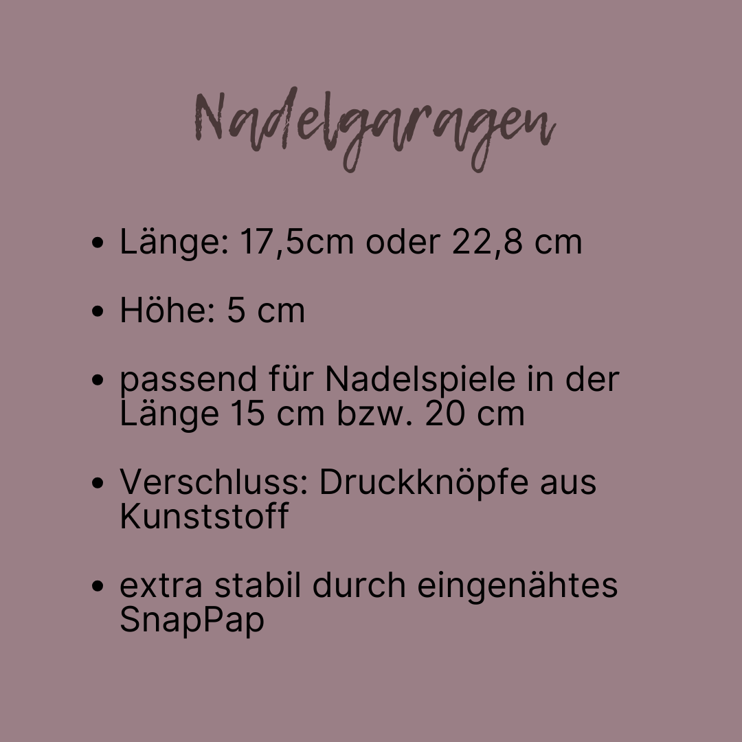 Nadelgarage zur Aufbewahrung von Nadelspielen in 20 cm Länge | Motiv Cocktails