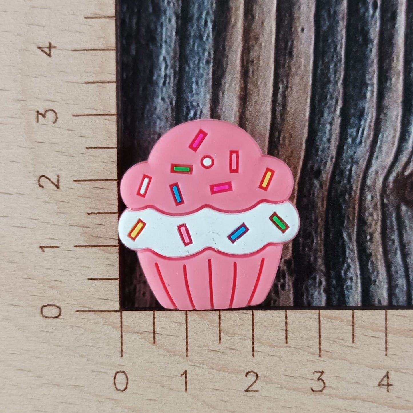 Zwei Maschenstopper aus Silikon | Motiv Cupcakes sakura pink
