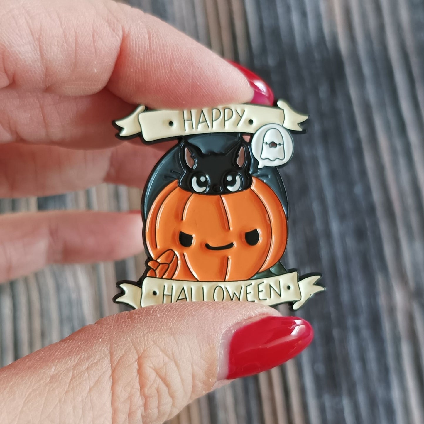 Emaille Pin | Motiv Happy Halloween