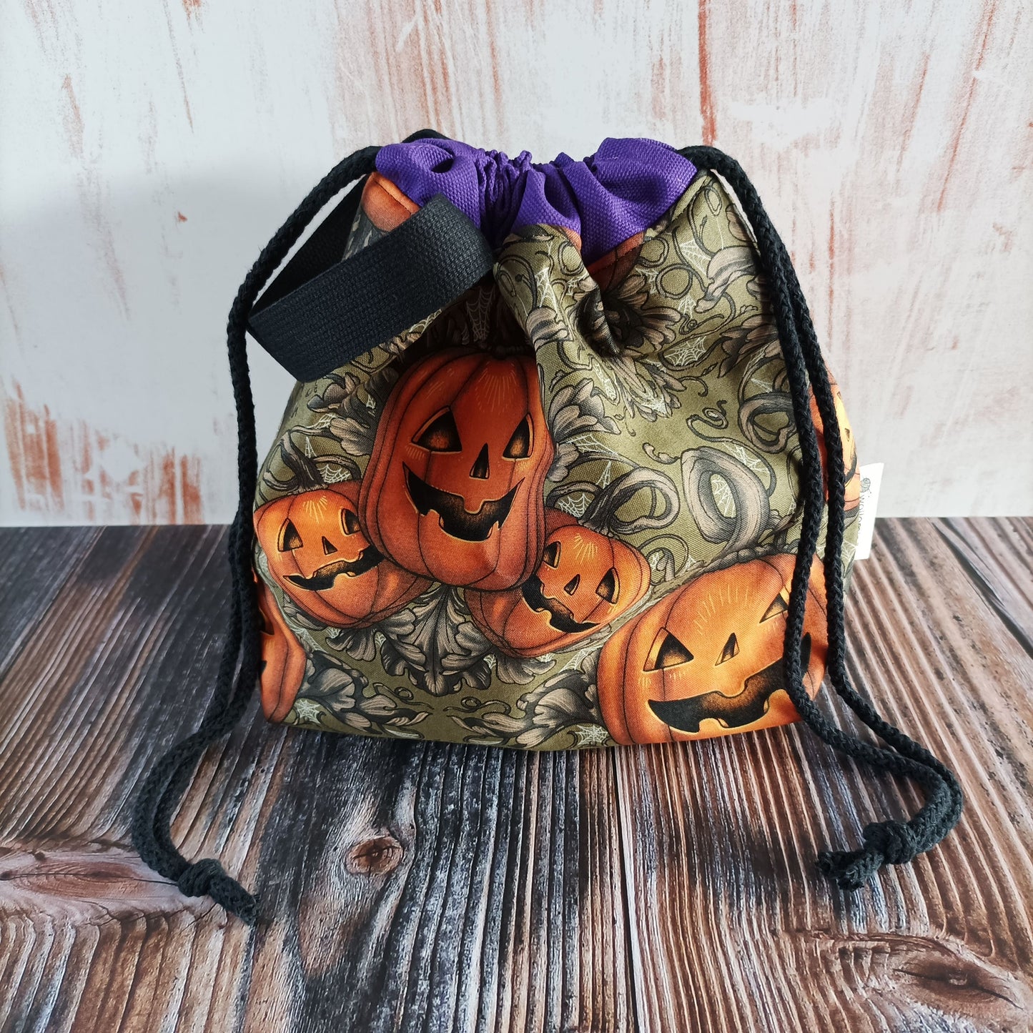 Projekttasche mit Kordelzug Größe S | Motiv Pumpkins