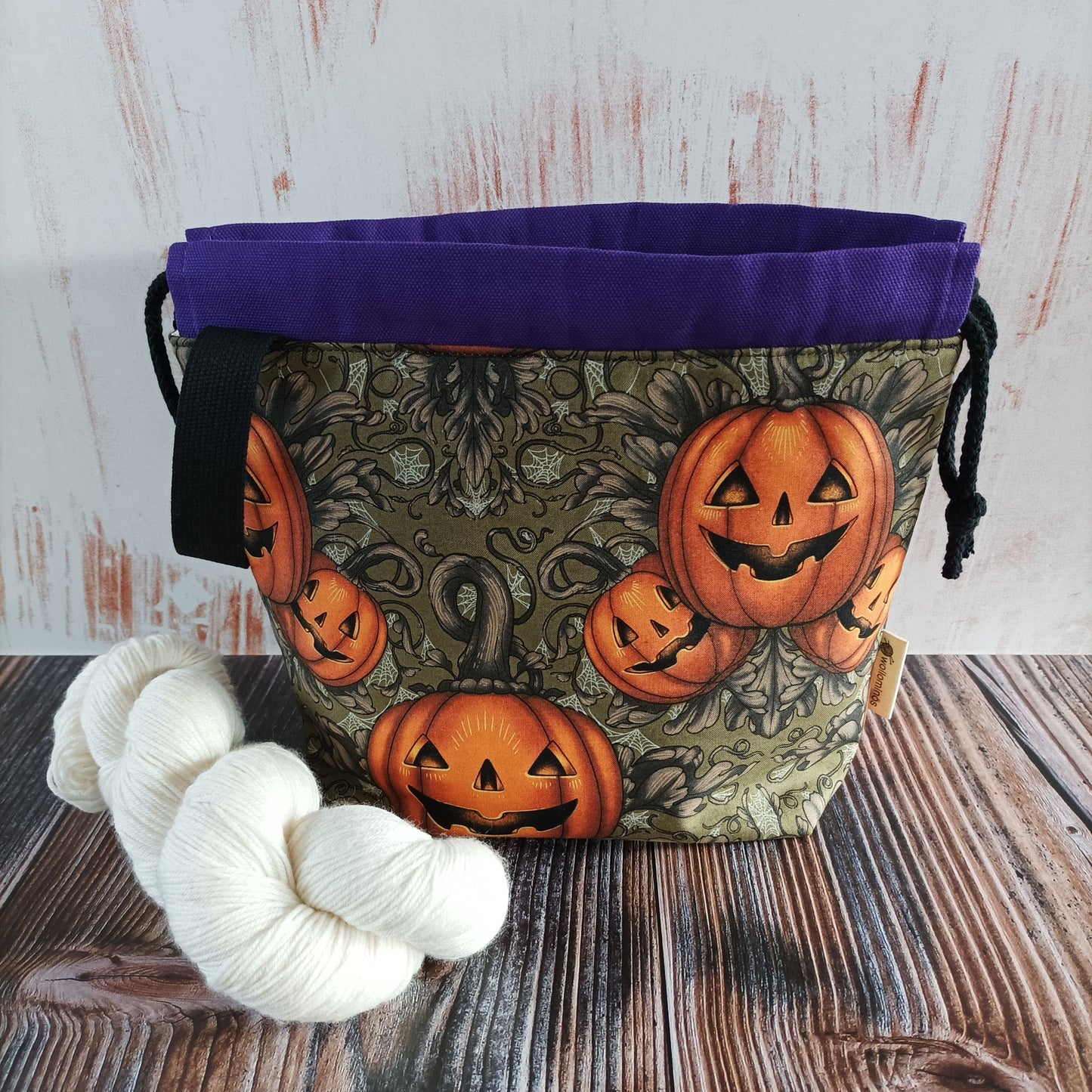 Projekttasche mit Kordelzug Größe S | Motiv Pumpkins