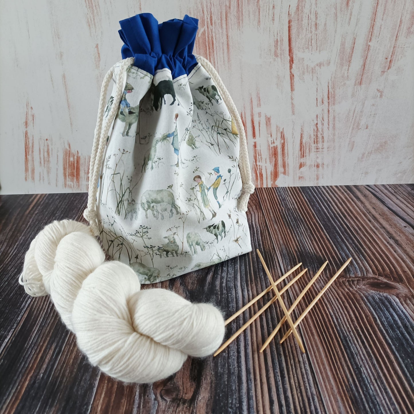 Projektbeutel | Geschenkbeutel | Stricktasche für unterwegs | Motiv Winterkinder