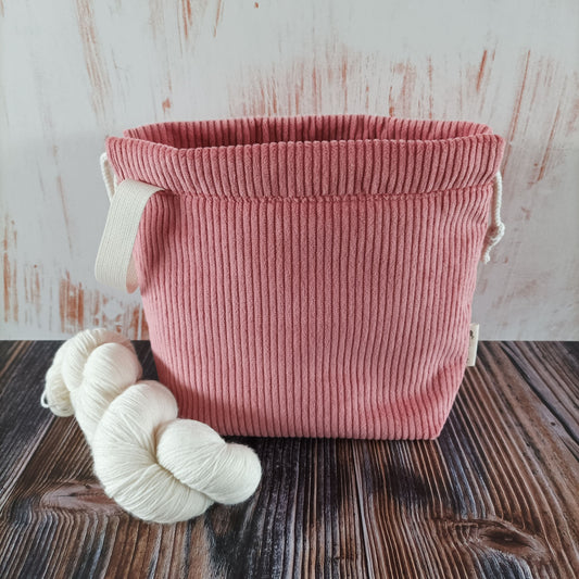 Projekttasche mit Kordelzug Größe S | Motiv Cord rosa | Waldtiere