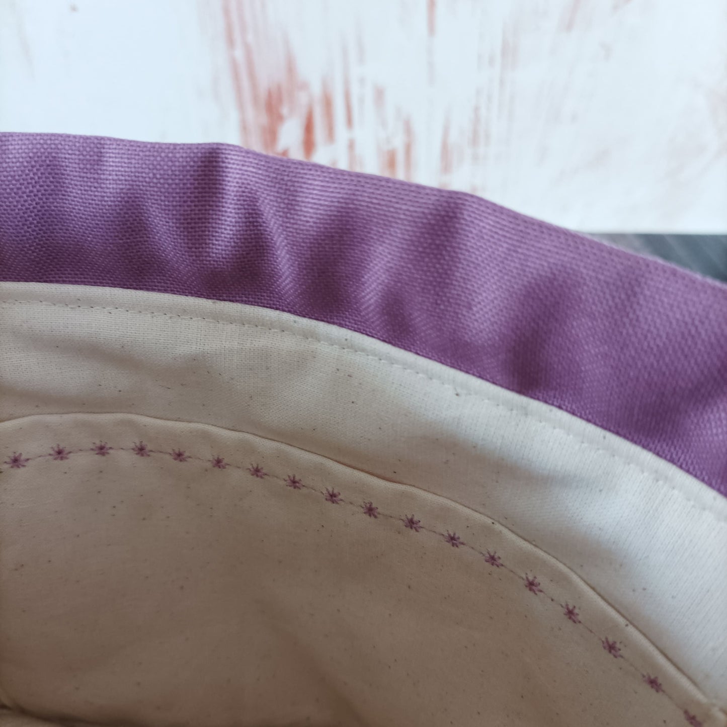Projekttasche mit Kordelzug Größe S | Motiv Schmetterlingswiese flieder