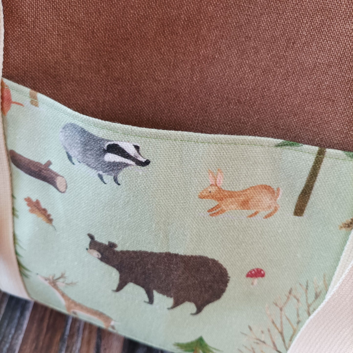 Shopper | Braun mit Waldtieren