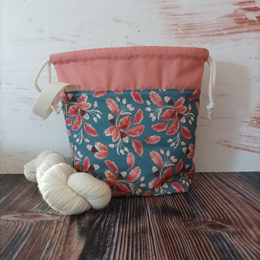 Projekttasche mit Kordelzug Größe S | Motiv Eicheln
