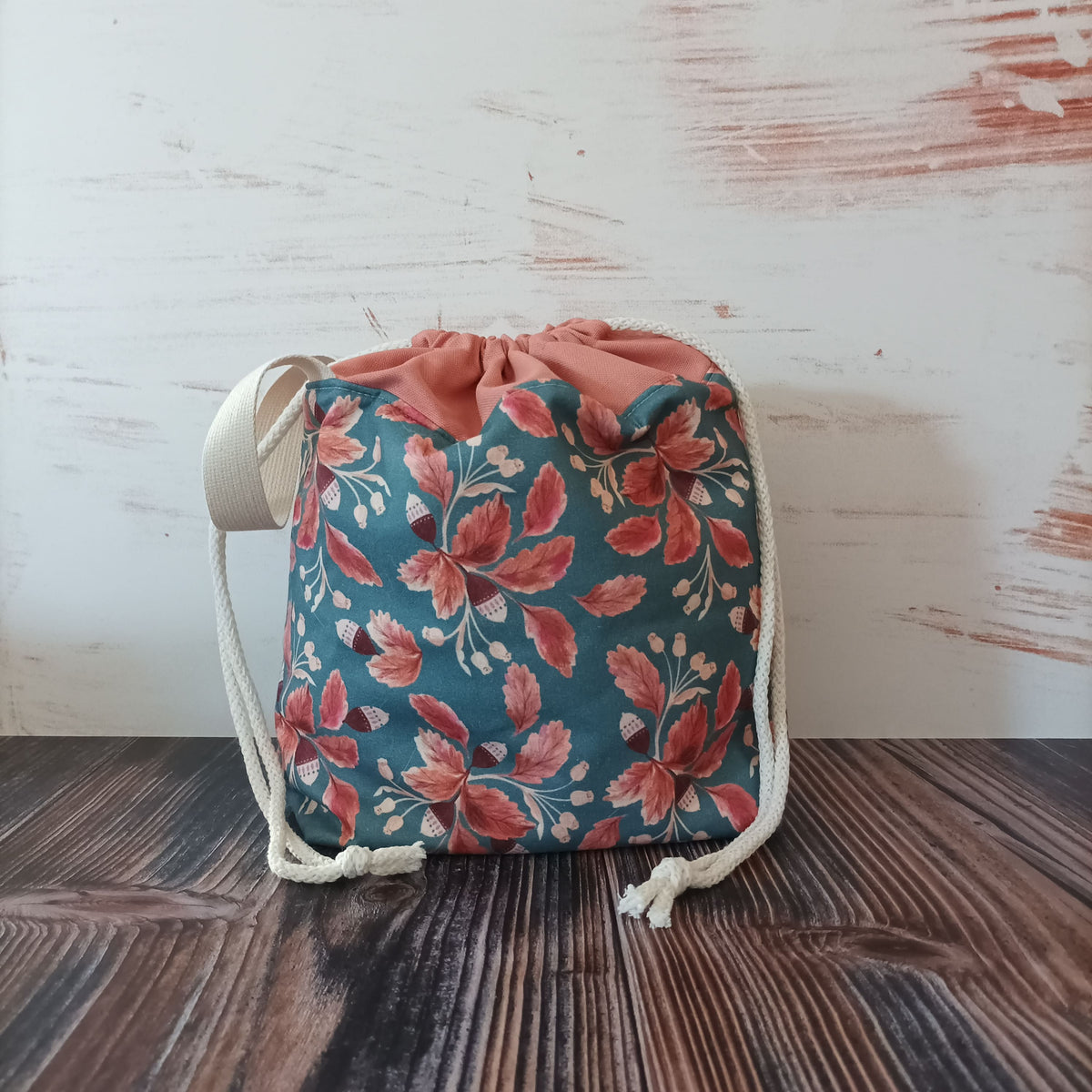 Projekttasche mit Kordelzug Größe S | Motiv Eicheln