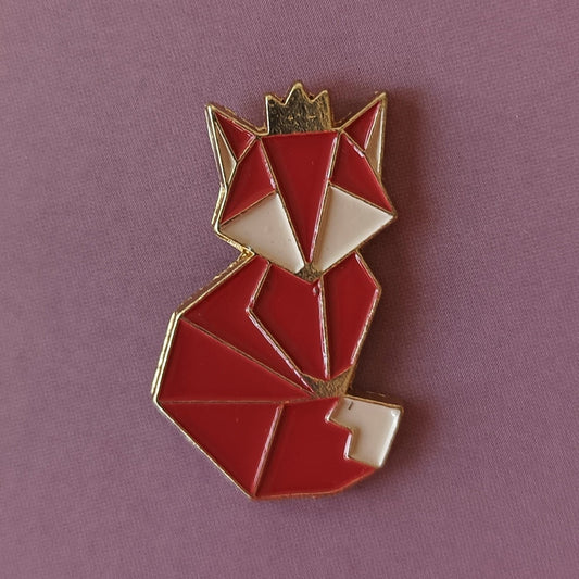 Emaille Pin | Motiv Fuchs geometrisch