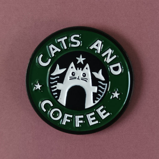 Emaille Pin | Motiv Cats and Coffee